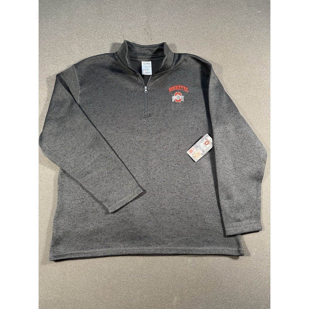 Ohio State Buckeyes Grey/Red Quarter Zip Pull Over Large Officially Licensed